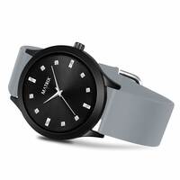  Matrix Dope Stone Studded Black Dial with Softest Silicone Strap Analog Watch for Men's & Boys 