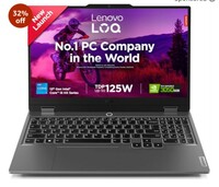 Lenovo [Smartchoice LOQ 12th Gen Intel Core i5-12450HX /39.6cm/ 144Hz 300Nits FHD Gaming Laptop (16GB/512GB SSD/Win 11/ RTX 3050 6GB Graphics/100% sRGB/MSO 21/3 Mon Game Pass/Grey/2.4Kg), 83GS003UIN