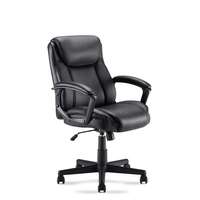 Sunon Office Chair  Lumbar Support with Leather Arm Rest, Black