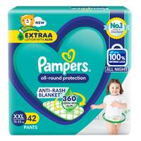 Pampers All round Protection Pants,Double Extra Large size baby diapers (XXL) 42 Count,15-25kg