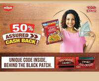 Assured 50% cashback on top ramen noodles pack