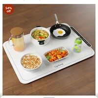 Lifelong Electric Food Warmer Plate  - 250 W Food Warmer with LED Display - Foldable Silicone Heating Mat for Buffet & Hot Plates for Serving - Smart Multifunctional Thermostatic Hot Plates (White, LLEFW09) 