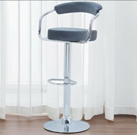  Royaloak Genting Malaysian Leatherette Barstool | Velvet Fabric | Steel with Chrome Base | Adjustable Height & Footrest | Revolving | Height Adjustable Stool | Revolving Stool | Stylish & Functional