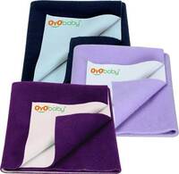 Oyo Baby Cotton Baby Bed Protecting Mat (Dark Blue, Plum, Voilet, Small, Pack of 3)