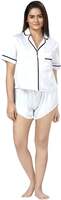 Aarika Women's Shirt & Shorts Set Night (NS-RE-5407_White_M