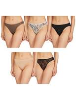 Marks & Spencer Womens Polyester Blend Animal Print High Rise High Leg Knicker (Pack of 5)