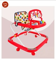 Dash Baby Walker, Kids Activity Rattle Toys with Toybar, Safe & Comfortable Seat, Rotatable Wheel, Foldable Baby Walker 6-18months for Boys & Girls (Red)