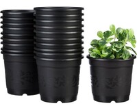 Solimo 100% Virgin Plastic Round Nursery Planter Pot | Indoor and Outdoor Flower Pot for Home/Office/Table/Garden/Balcony Decoration | 6 inch (Set of 20) 