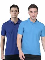 Force NXT Super Combed Cotton Mens Pack of 2 Collared Polo Solid T-Shirt
