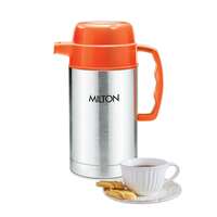 Milton Dura 1000 Stainless Steel Tuff Insulated Jug, 1000 ml, Orange | Leak Proof | Food Grade | PU Insulated | Hot & Cold