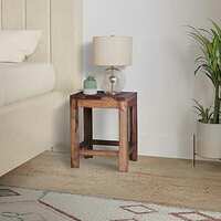 Amazon Brand - Solimo Solid Wood Squre Side Table, Natural Finish - SN-ST-1044-NF