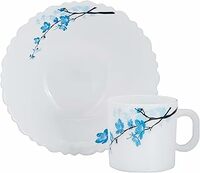 Larah by Borosil Mimosa (LH) Opalware Snack Set, 5-Pieces, White