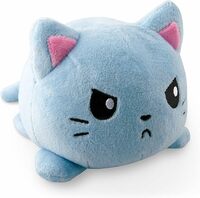 Babique Reversible plushie Cat Stuffed Soft Toy - Boys/Girls/Baby (Blue 15cm)