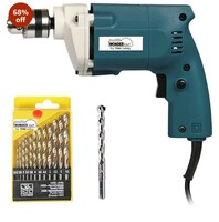 WONDERCUT Wc-Ed-10-B-Cmb Drill Machine 10Mm With Free 13Pcs Hss Drill Bits & 1Pc Masonary Bit Combo, Blue