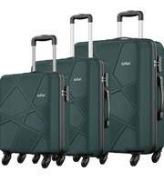  Safari Polypropylene (Pp) Pentagon Hardside Small, Medium & Large Size Cabin & Check-in Luggage Set of 3 Suitcase Spinner Trolley Bags for Travel Green Lime Color 55Cm, 66Cm & 75Cm 