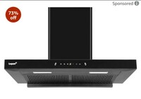 Livpure Fenix 75 1400 m3/hr T-Shape || Filterless Auto Clean Kitchen Chimney with Oil collector || 10 Year Warranty On Motor (2 Year Comprehensive), (Touch And Gesture Control, Black)