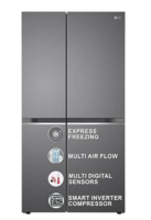 LG 655 L Frost-Free Smart Inverter Double Door Side-By-Side Refrigerator (2023 Model, GL-B257HDSY, Dazzle Steel, Express Freeze | Multi Air-Flow)