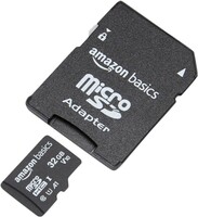 Amazon Basics 32GB MicroSDHC Memory Card with Adapter, Upto 98MB/s, IPX6, Temperature & Shock Resistant