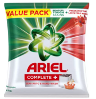 Ariel Complete | Removes 100 Tough Stains in 1 wash | Detergent Powder 4 kg {Location Specific}