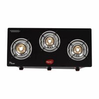 Pigeon by Stovekraft Aster 3 Burner Gas Stove with High Powered Brass Burner Gas Cooktop