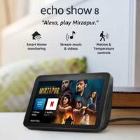 Amazon Echo Show 8 (2nd Gen)-Smart speaker with 8" HD screen, stereo sound & hands-free entertainment with Alexa (Black)