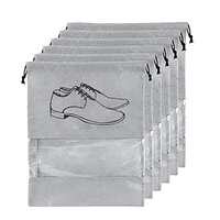 BREDA Travel Shoe Pouch Set - Pack of 6, Grey Transparent Non-Woven Fabric Shoe Covers - Keep Your Shoes Protected While Traveling