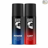 Beardo Power & Lust Perfume Body Spray (Set of 2) Get compliments with Long lasting Fougere, Aromatic Deodorant Brand | Gift For Brother | Gift For Friends