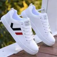 Trending - Casual For Men Sneakers (White, Red)