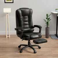 Green Soul Urbane Premium Leatherette Office Chair, High Back Ergonomic Home Office Executive Chair with Spacious Cushion Seat, Footrest & Heavy Duty Nylon Base (Black)