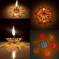 Mclear Designer Reflection Decorative Reusable Plastic 3D Floating Oil Diya Pack of 12