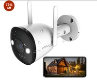 Imou IP 67 Outdoor Security Bullet Camera, Color Night Vision, 1080P Full HD,Up to 256GB SD Card, WiFi & Ethernet Connection, Human Detection, Spotlight, Audio Recording, Alexa Google Assistant