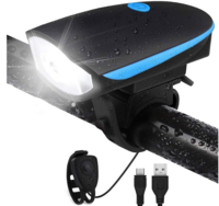 Techista 2-in-1 Rechargeable - Cycle Light (3 Modes) and Horn | Waterproof (140 dB) Cycle Bell