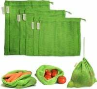 NECAVU 100% Cotton Set Of 6 Fridge Drawstring Bag (Neem Green)