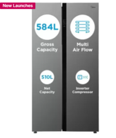 Midea 510 L Frost Free Side by Side Refrigerator  (Stainless Steel Finish, MRFS5920SSLF)