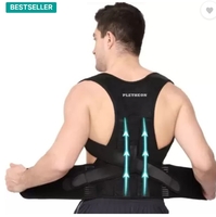 PLETHEON Posture belt for men and women for back pain Posture Corrector (Black)