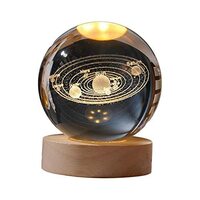 SAMPLE 99 GITGRNTH 3D Galaxy Crystal Ball Lamp - Solar System Night Light