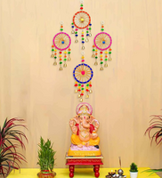 Maroon Assorted Gota Patti Bangle & Bells Decorative Wall Door Hangings Toran (Set of 4)