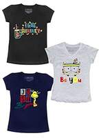 Naughty Ninos Girls Printed Tshirt - Pack of 3 (2 Year-8 Years)