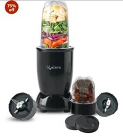 Lifelong Regalia PowerNutri Mixer/Grinder/Blender/Shaker, 2 Stainless Steel Blades,2 Unbreakable Jars, 450 W Powerful Copper Motor (Black, 1 Year warranty, LLNBB001)