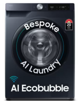 SAMSUNG 12 kg Fully Automatic Front Load Washing Machine with In-built Heater Black, Blue  (WW12DG6B24ASTL)