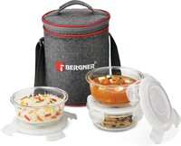 BERGNER Glass Utility Container - 400 ml  (Pack of 4, Clear)