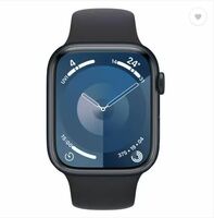 Apple Watch Series 9 GPS 45mm Aluminium Case with Sport Band - S/M (Midnight Strap, Free Size)