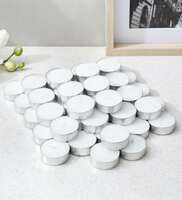 Jasmine Scented Set Of 50 Blended Wax Off_White Color Tealight Candles