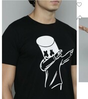  Smartees Printed Men Round Neck Black T-Shirt on Flipkart M size