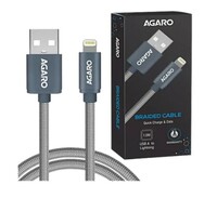 Bigbasket - Agaro Type A To 8 Pin Lightning Cable - For Apple Devices 1.2 m, Fast Charging Speed Of 2.4 Amps, Grey(location specific)