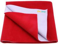 1st Step Cotton Baby Bed Protecting Mat  (Red, Small)
