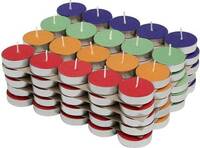 Parkash Candles Coloured Tea Light Candles Set of 100 Pcs ( Unscented ) Candle  (Multicolor, Pack of 100)