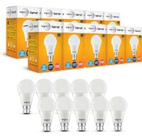 wipro Garnet 10W LED Bulb for Home & Office |Cool Day White (6500K) | B22 Base|220 degree Light coverage |4Kv Surge Protection |400V High Voltage Protection |Energy Efficient | Pack of 10