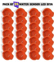 ZURU BUNCH Water sensor Brown Real Diya for Diwali Battery Operated Traditional diya Plastic (Pack of 24) Table Diya Set