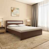 Nilkamal Akin Queen Bed | 1 Year Warranty | Walnut 